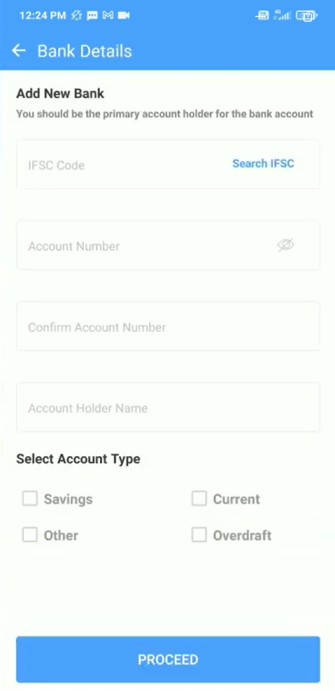 Kissht App Bank Account Details