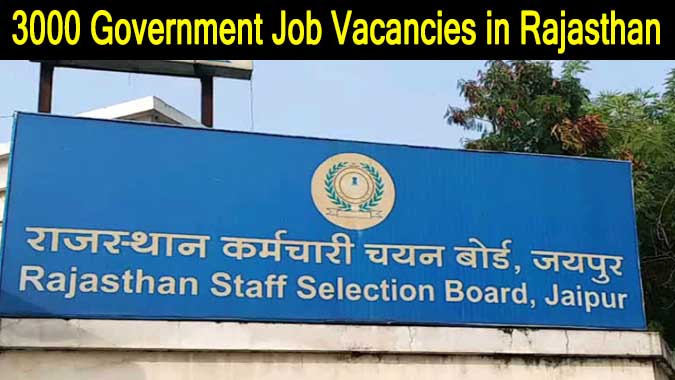 3000 Government Job Vacancies in Rajasthan